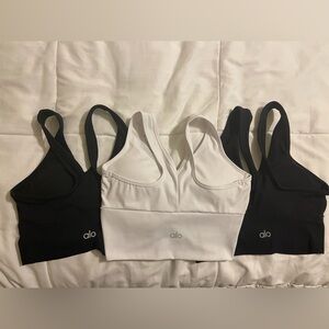ALO Yoga Black and White High-Waist Shorts